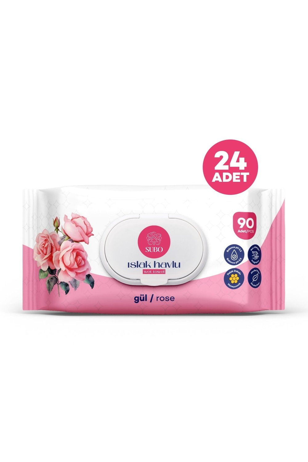 SUBO ISLAK HAVLU 90 'LI GÜL 24X90