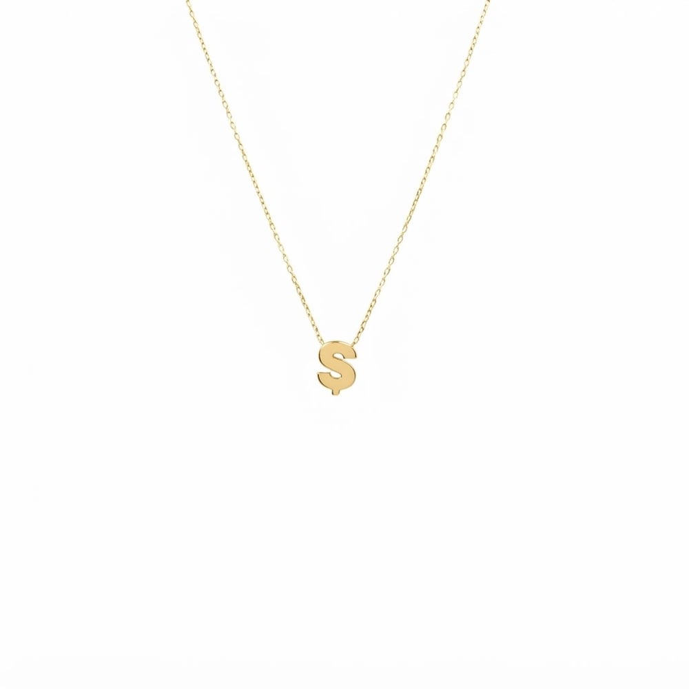 SolisS Harfli Minimalist 14 Ayar Altın KolyeZCK00064