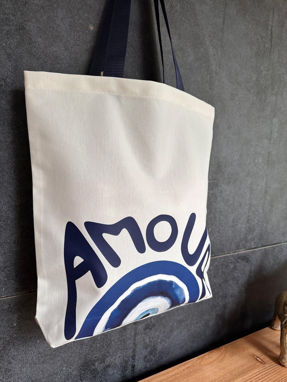 AMOUR BASKI KÖRÜKLÜ DUCK KETEN ÇANTA