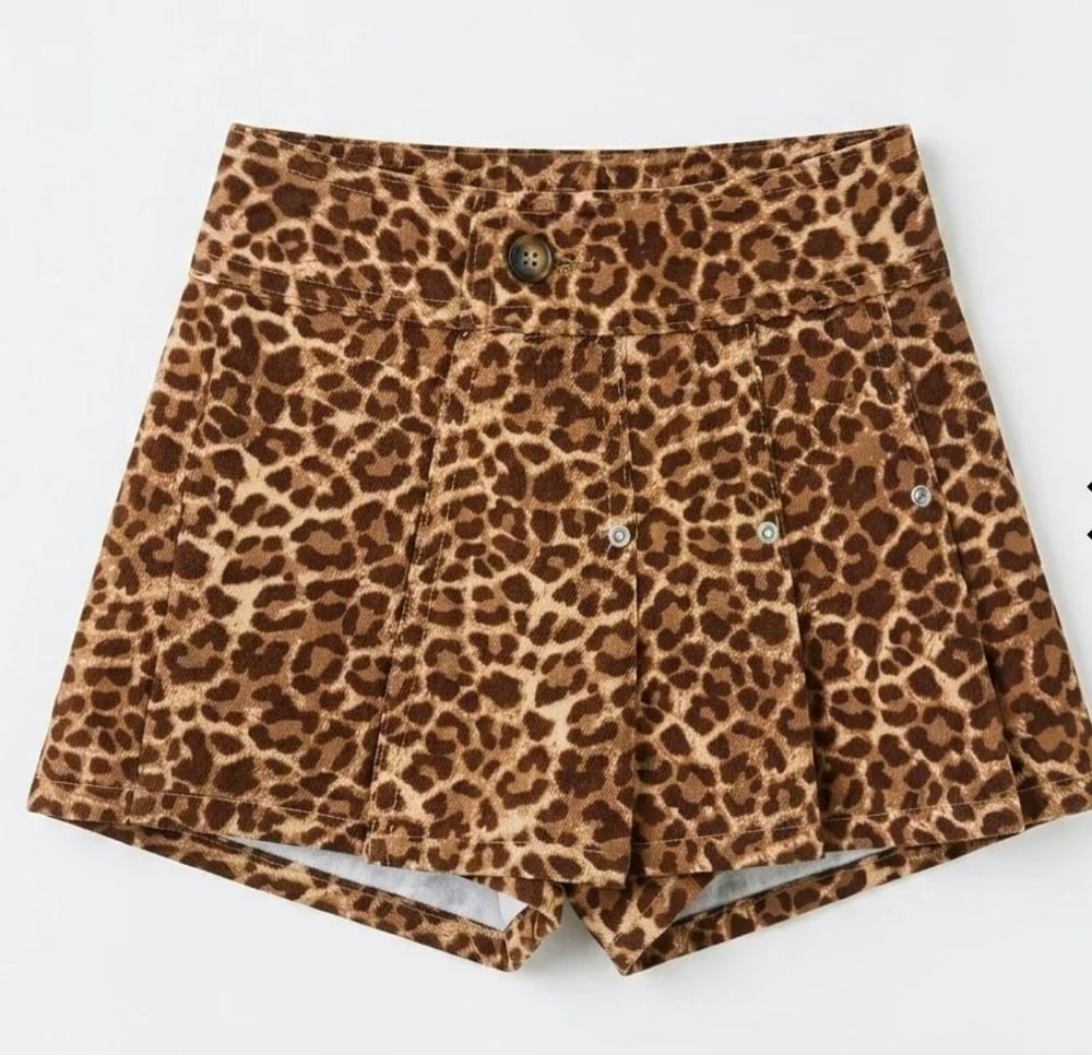 Leopar Şort Etek