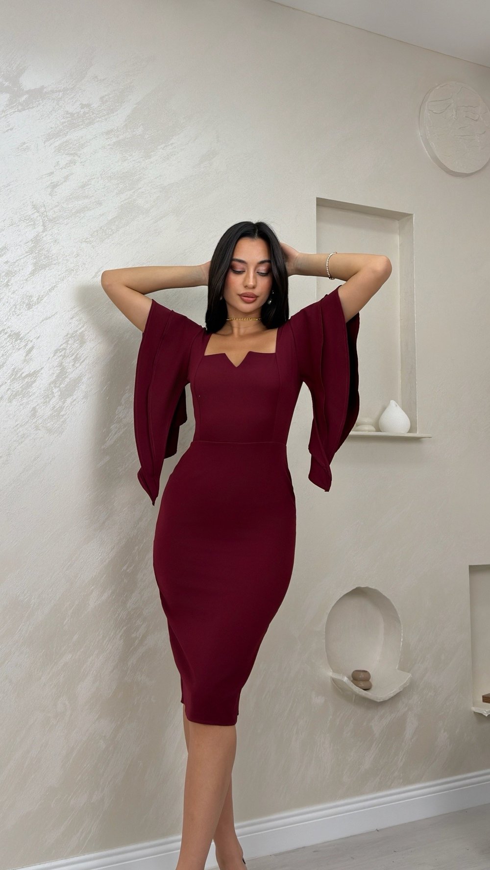 ANTONELLA BORDO RENKLİ ELEGANT KADIN ELBİSE