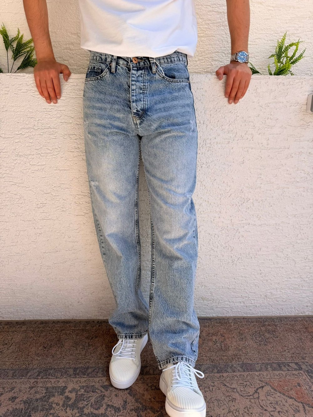 BUZ MAVİ WE11 BAGGY KOT PANTOLON