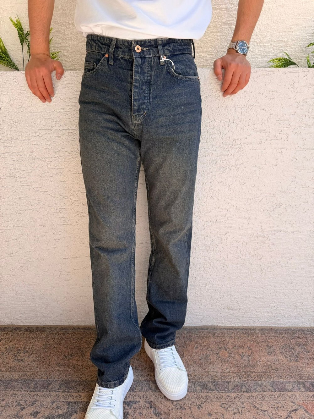 KOYU MAVİ WE11 BAGGY KOT PANTOLON