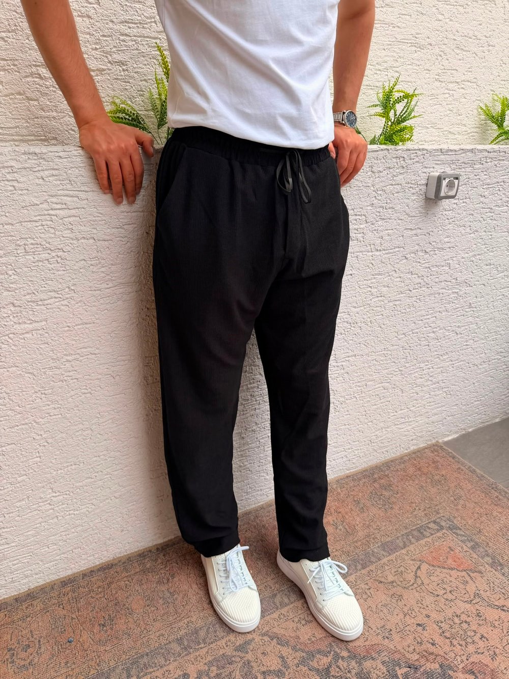 SİYAH MRKCH BAGGY FİTİLLİ PANTOLON