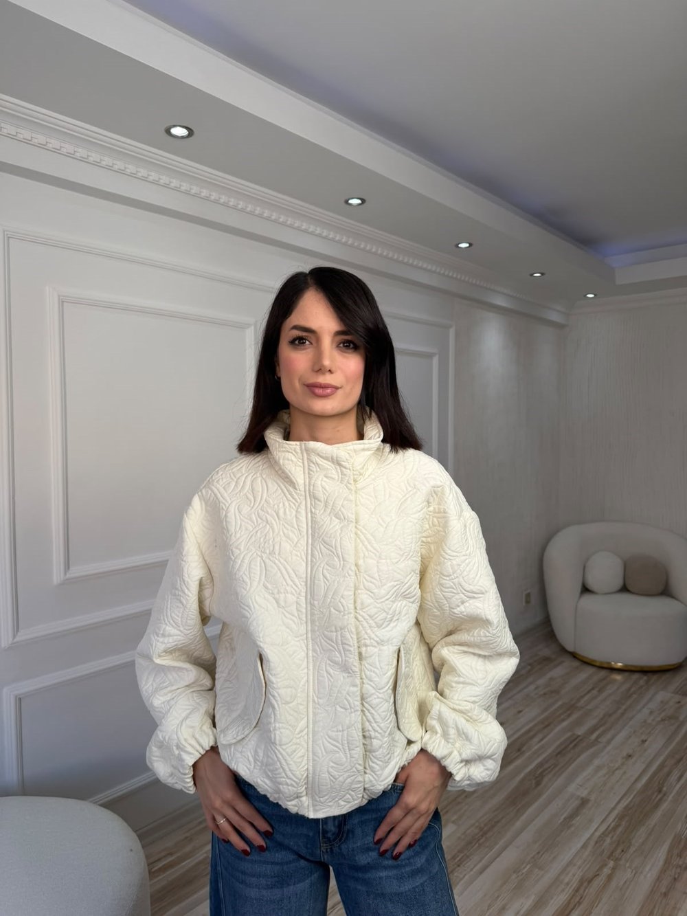 26-2KB0318 - 27007 SİSTİNA KAPİTONE CEKET - EKRU