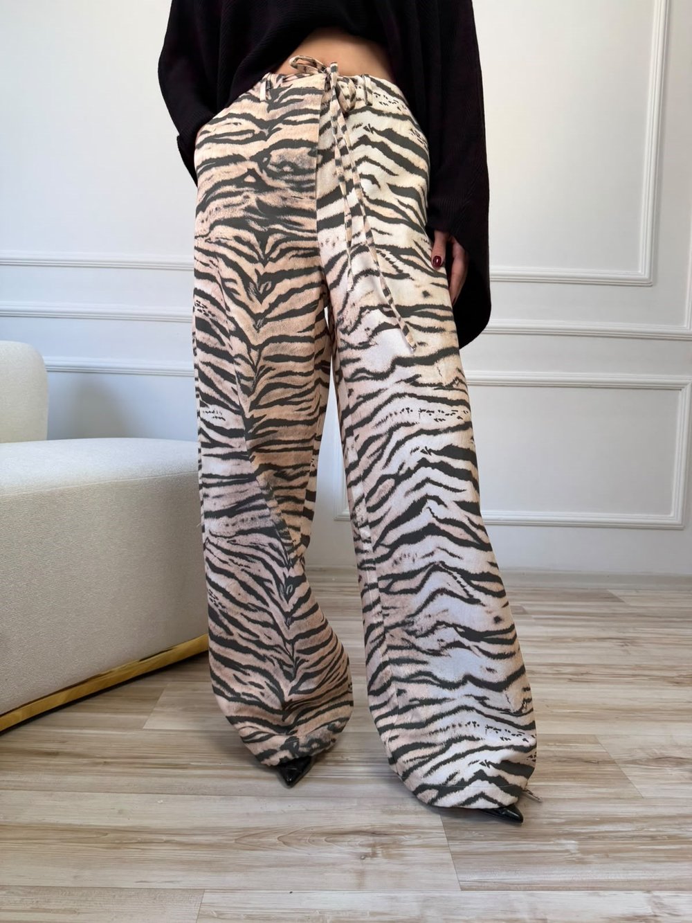 26-2KB0485 - 1443 MSY ZEBRA GABARDİN PANTOLON - DESEN