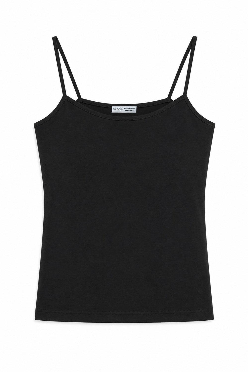 1007 Kadın Pamuklu Slim Fit İnce Askılı Yumuşak Dokulu Basic Atlet Body Siyah