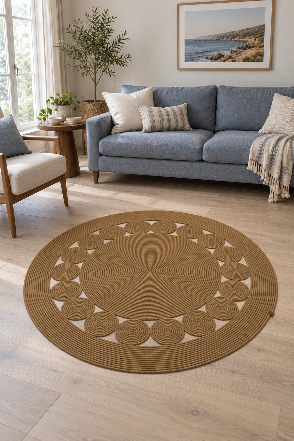 Jüt Gold Papatya Desenli Salon Mutfak Kilim Paspas Çeyizlik Hediyelik
