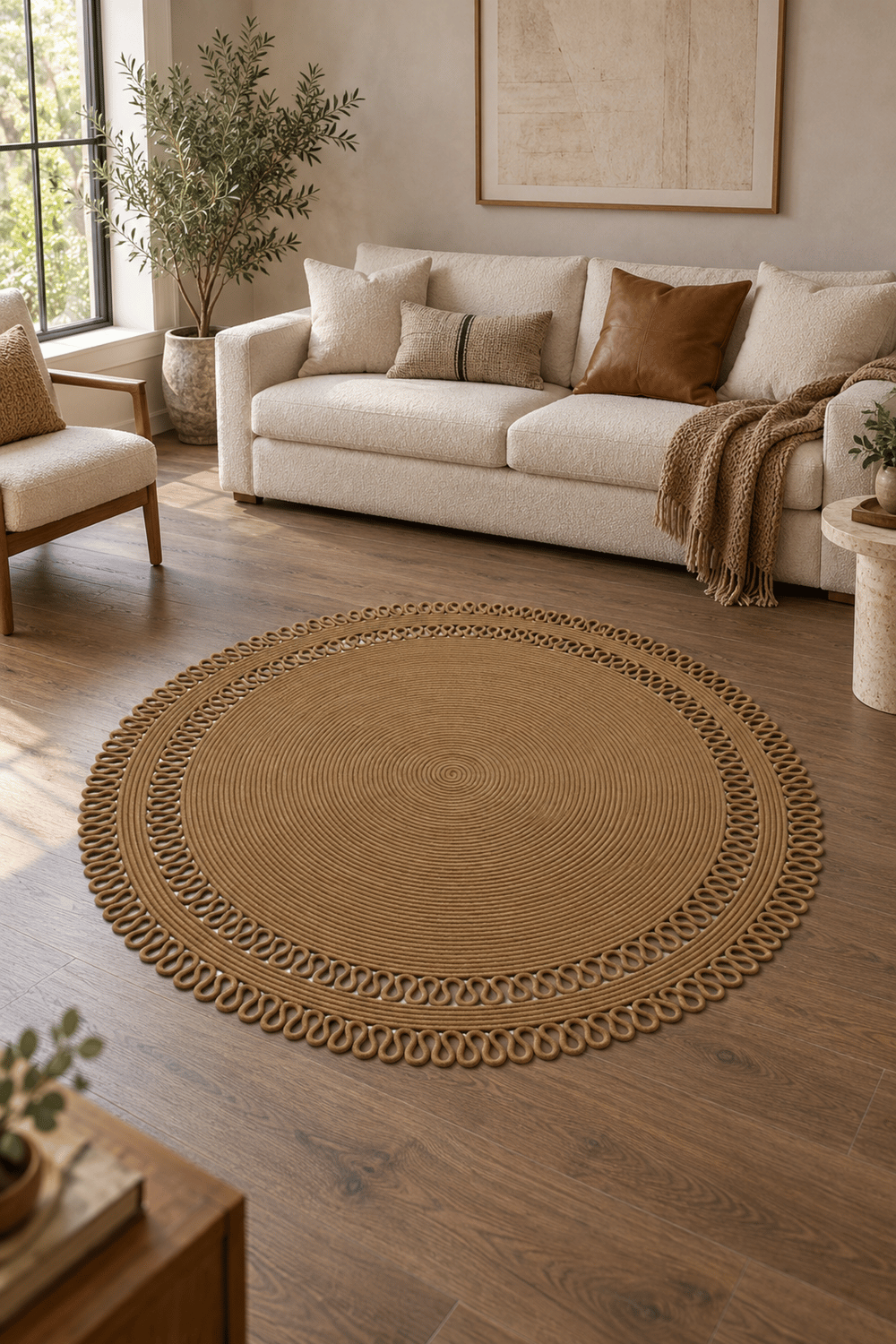 Jüt Hasır Kahverengi Salon Mutfak Koridor Kilim Paspas Çeyizlik Hediyelik