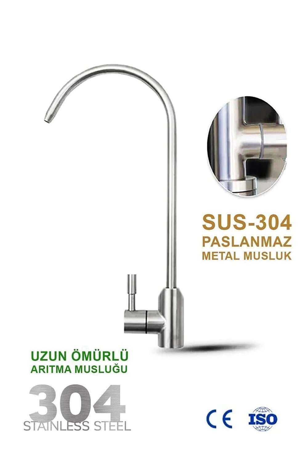 304 Paslanmaz Su Arıtma Musluğu Paslanmaz Metal Inox Lux