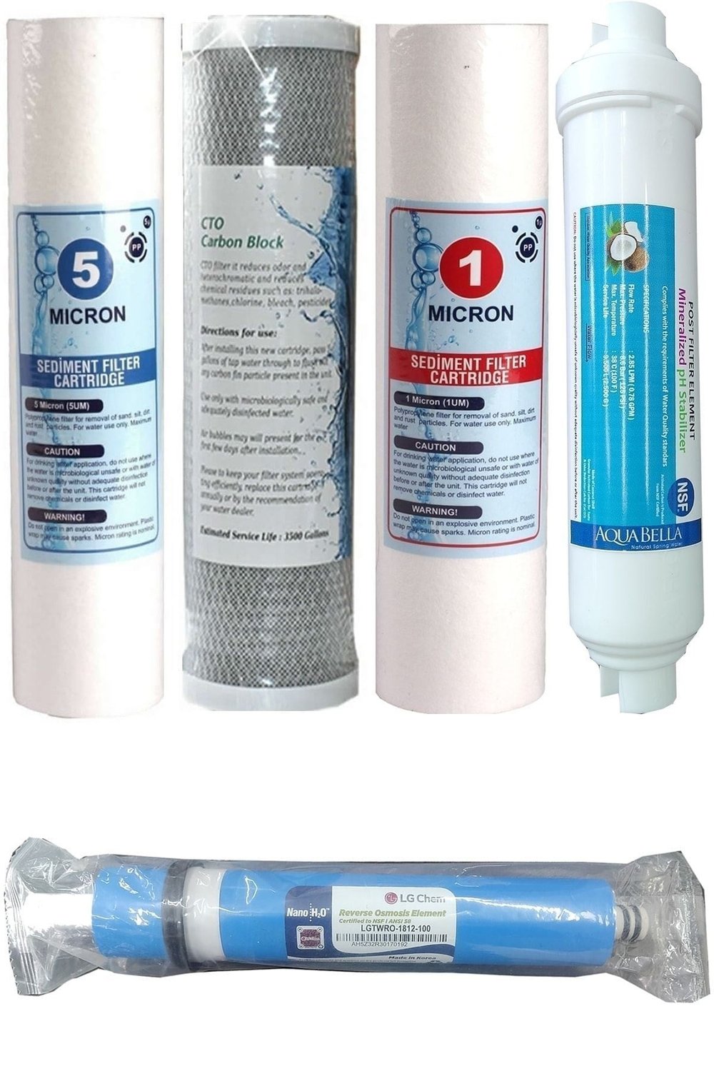 Reverse Osmosis Açık Kasa Su Arıtma 5'li Filtre Seti