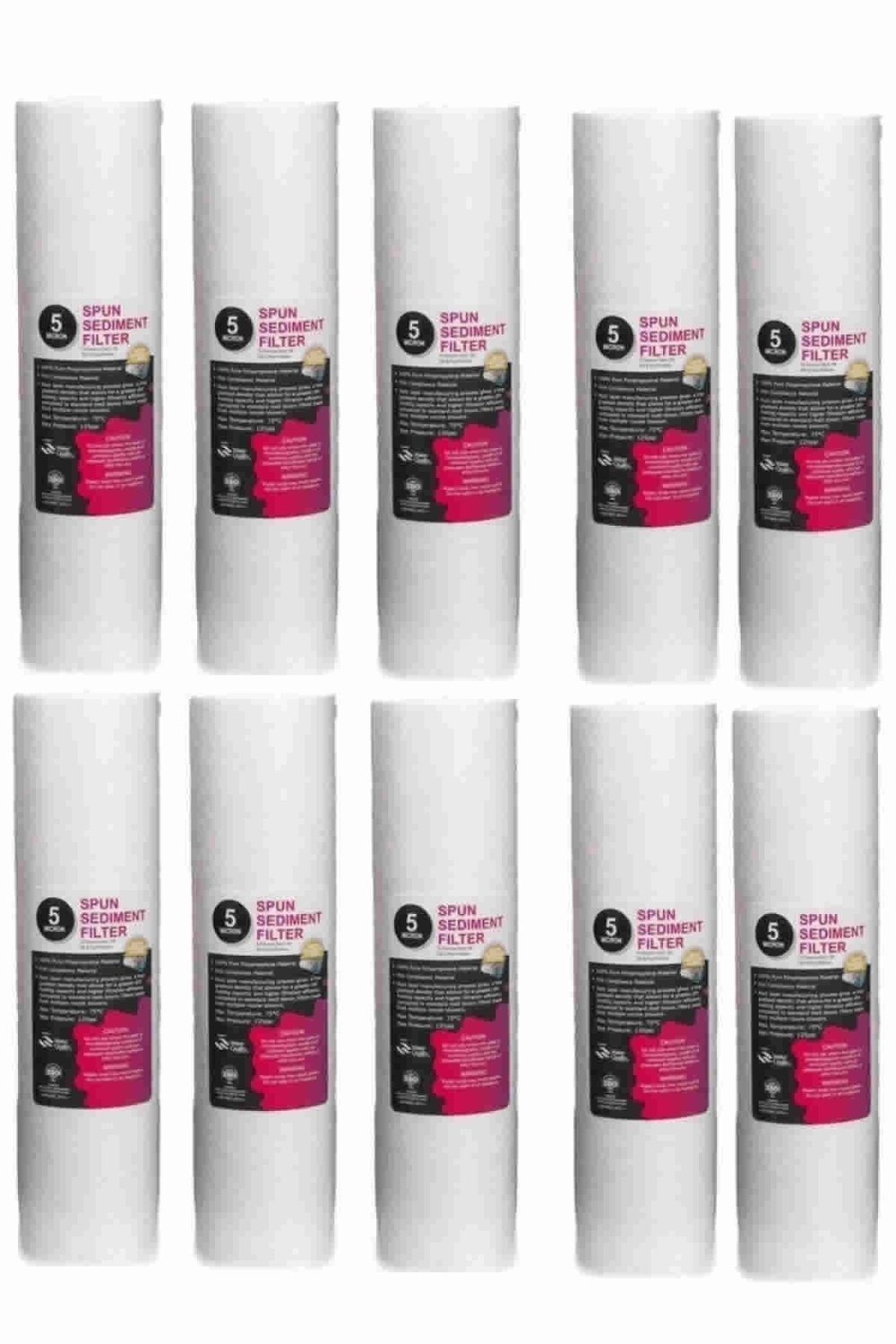 Su Arıtma Cihazı 5 Mikron Sediment Spun Filtre (10 Adet)