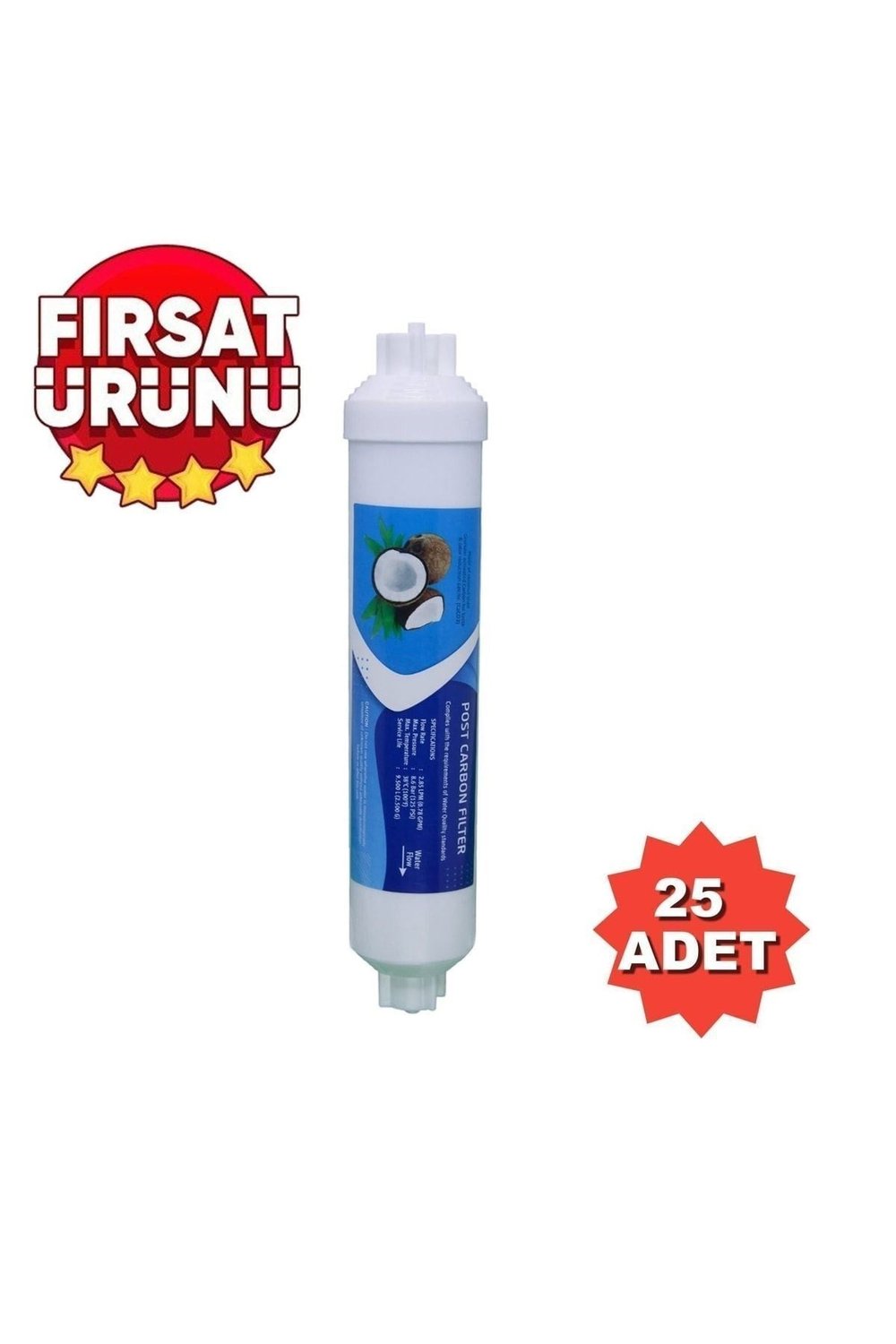 Toptan Su Arıtma Filtresi Post Karbon 25 Adet Tatlandırıcı Filtre