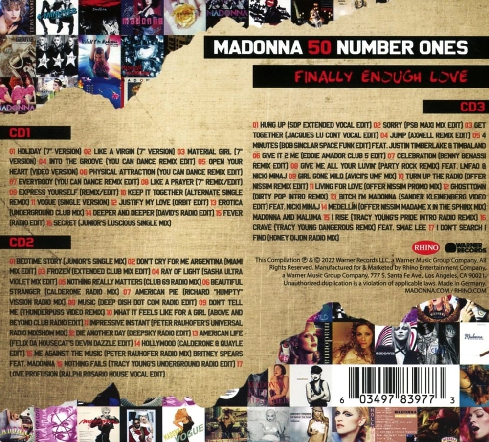 Madonna - Finally Enough Love 50 Number Ones - CD