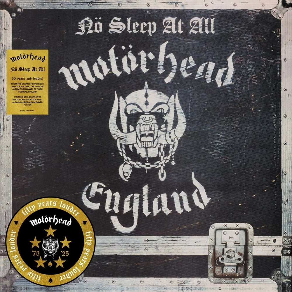 Motörhead - Nö Sleep At All (50th Anniversary Edition) (Clear w White & Black Splatter Vinyl) - Plak