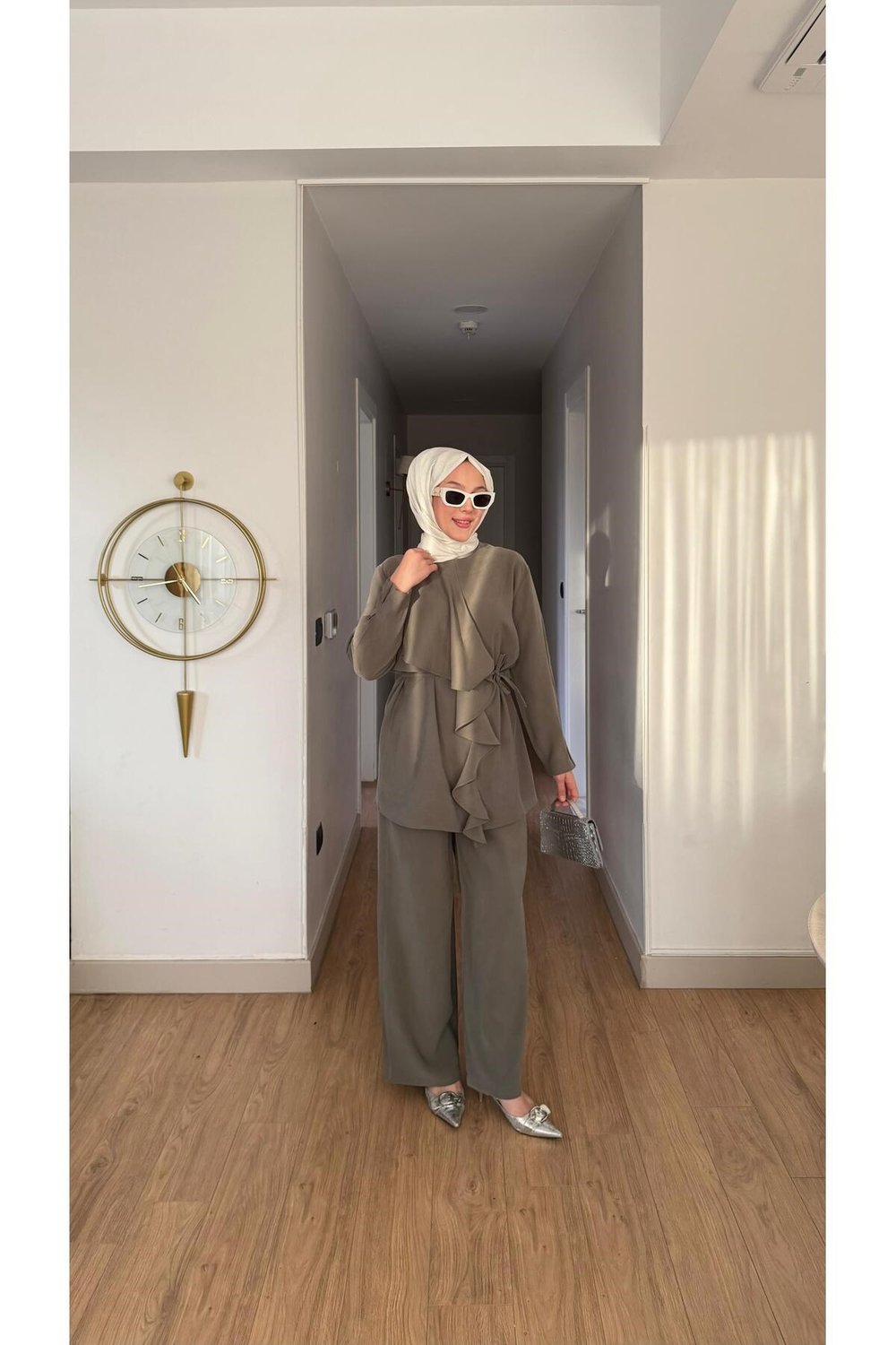 Fırfır Detaylı Pantolonlu Takım 1035