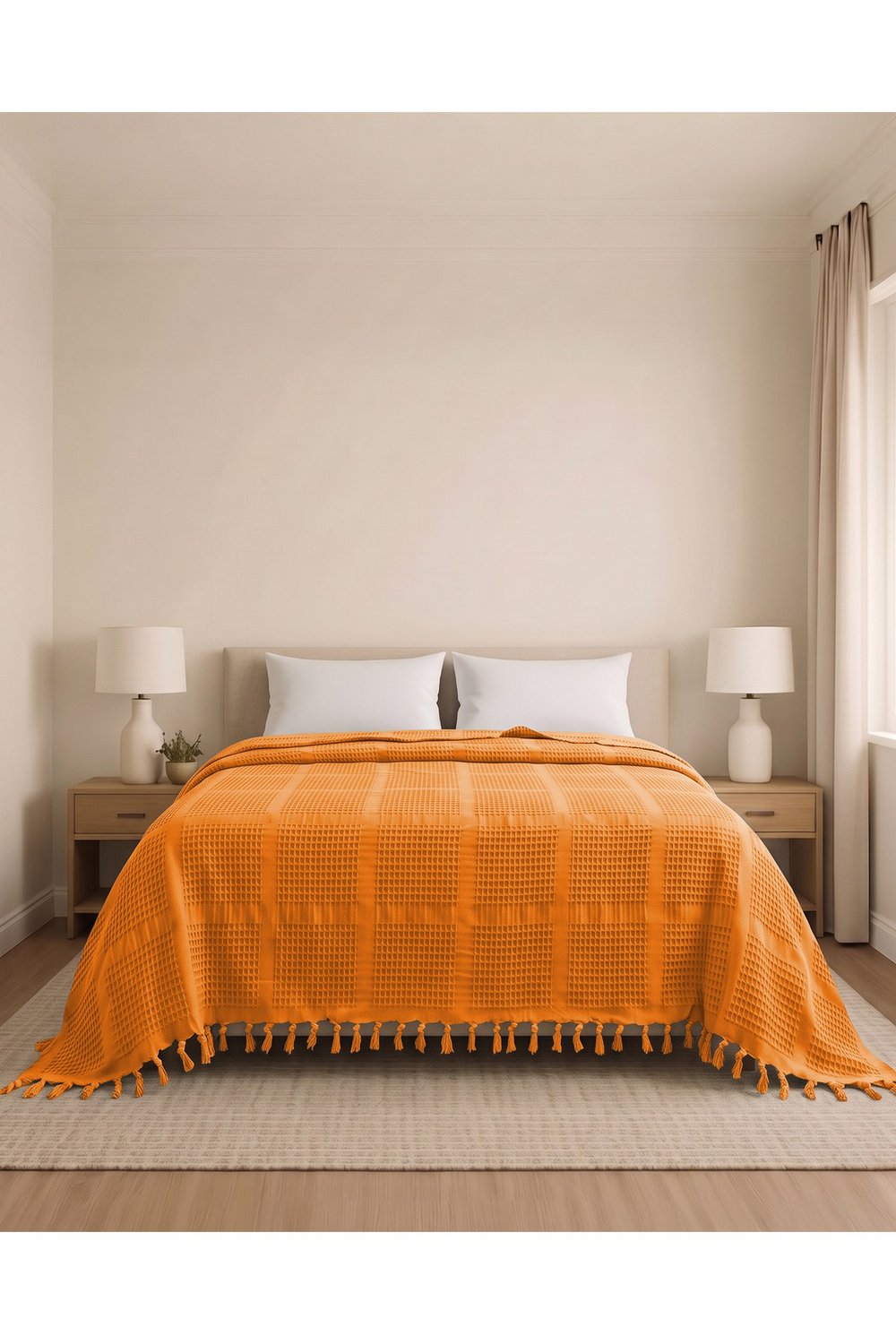 Çift Kişilik Jakar Desen Pamuklu Pike 230x250 cm / 4 mevsim