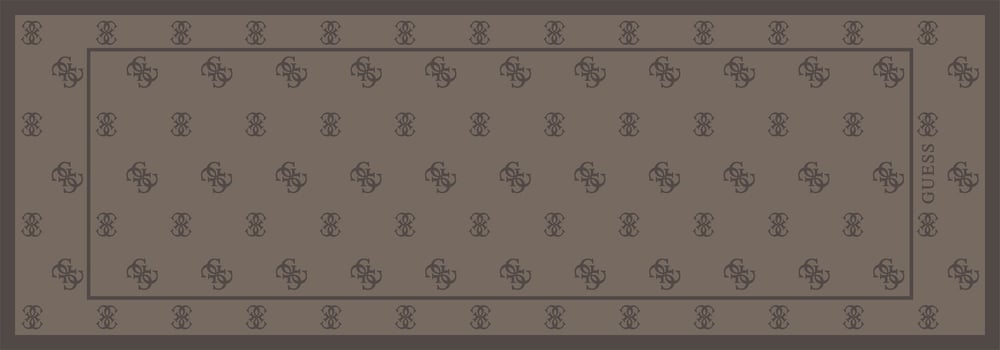 GUESS ÇAPRAZ LOGO PATTERN DARK TAUPE ŞAL