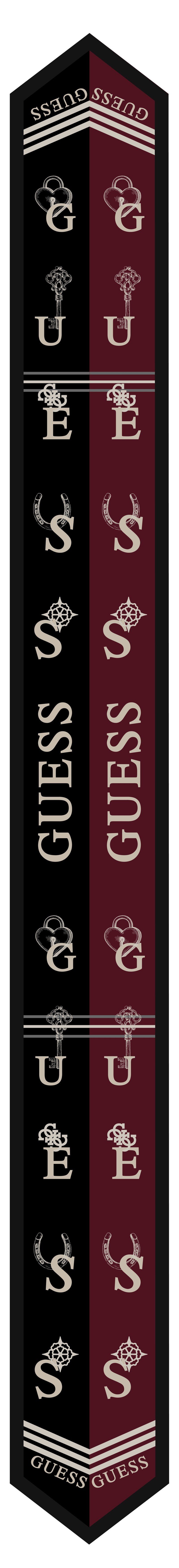 GUESS FOULAR2 BLACK MULTI FULAR