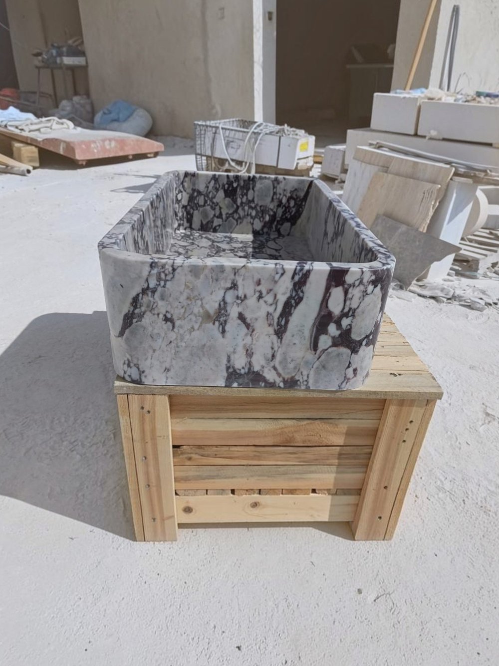 Calacatta Viola (Afyon Menekşe) Mermer Mutfak Evyesi - AMKC26001