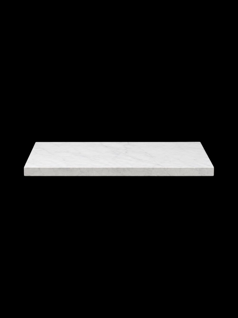 Oluklu Bianco Carrara Raflı Mermer Lavabo - AMSK26024