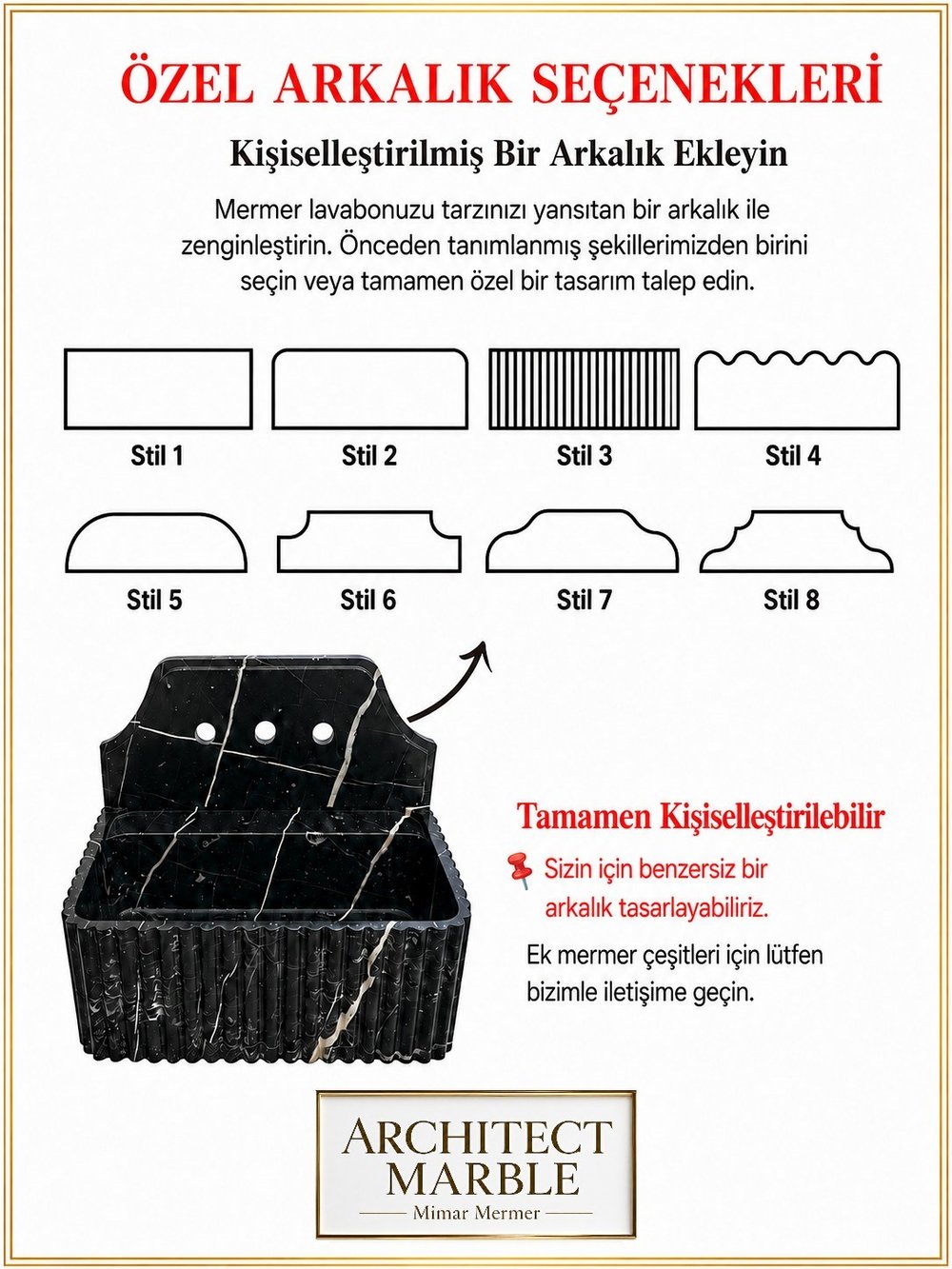 Oluklu Calacatta Viola Raflı Mermer Lavabo - AMSK26027