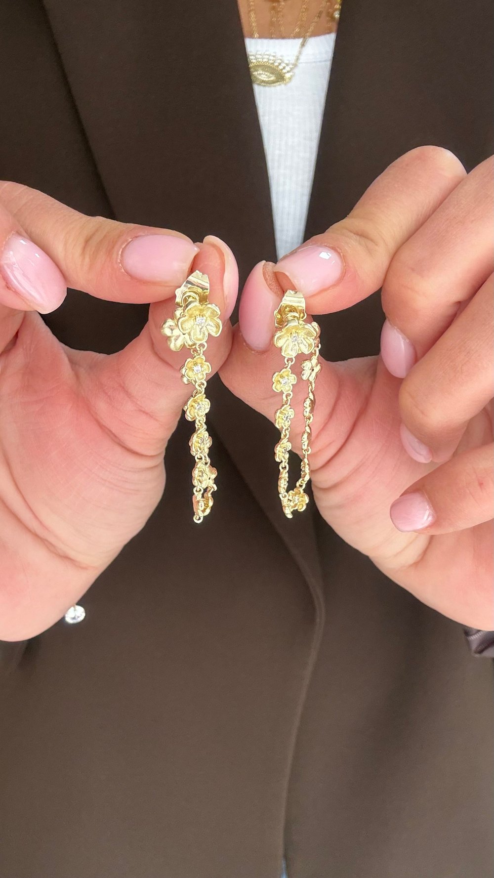 GOLD ÇİÇEK KÜPE