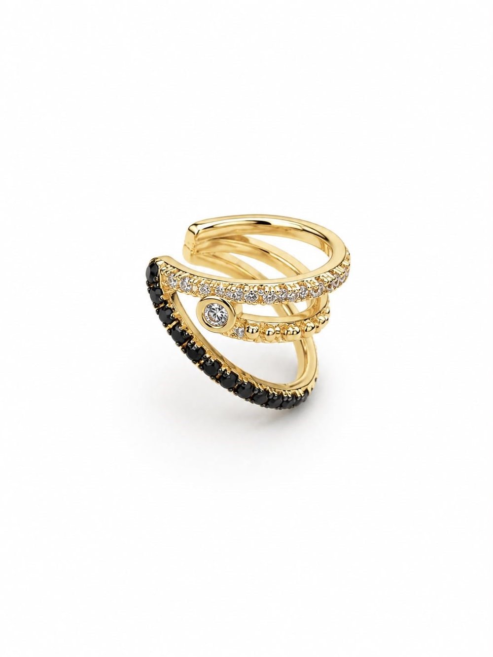 SİYAH DETAY EARCUFF GOLD