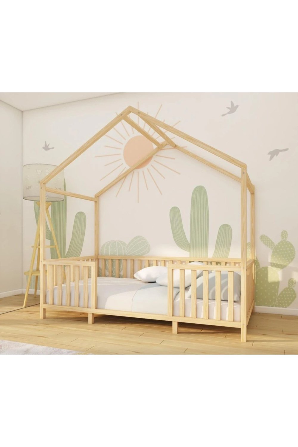 Design Bebek Ve Çocuk Karyolası Doğal Ahşap Yatak