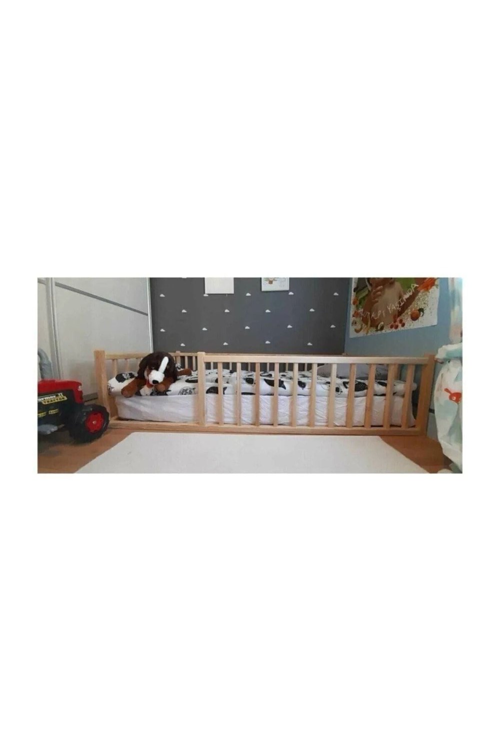 DESİGN Montessori Ahşap Çocuk Yer Karyolası 100x200 AYAKSIZ