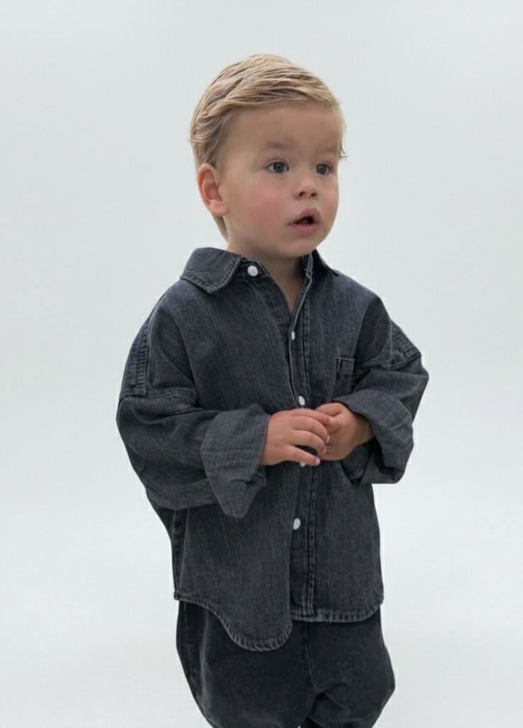 Antrasit Denim Gömlek