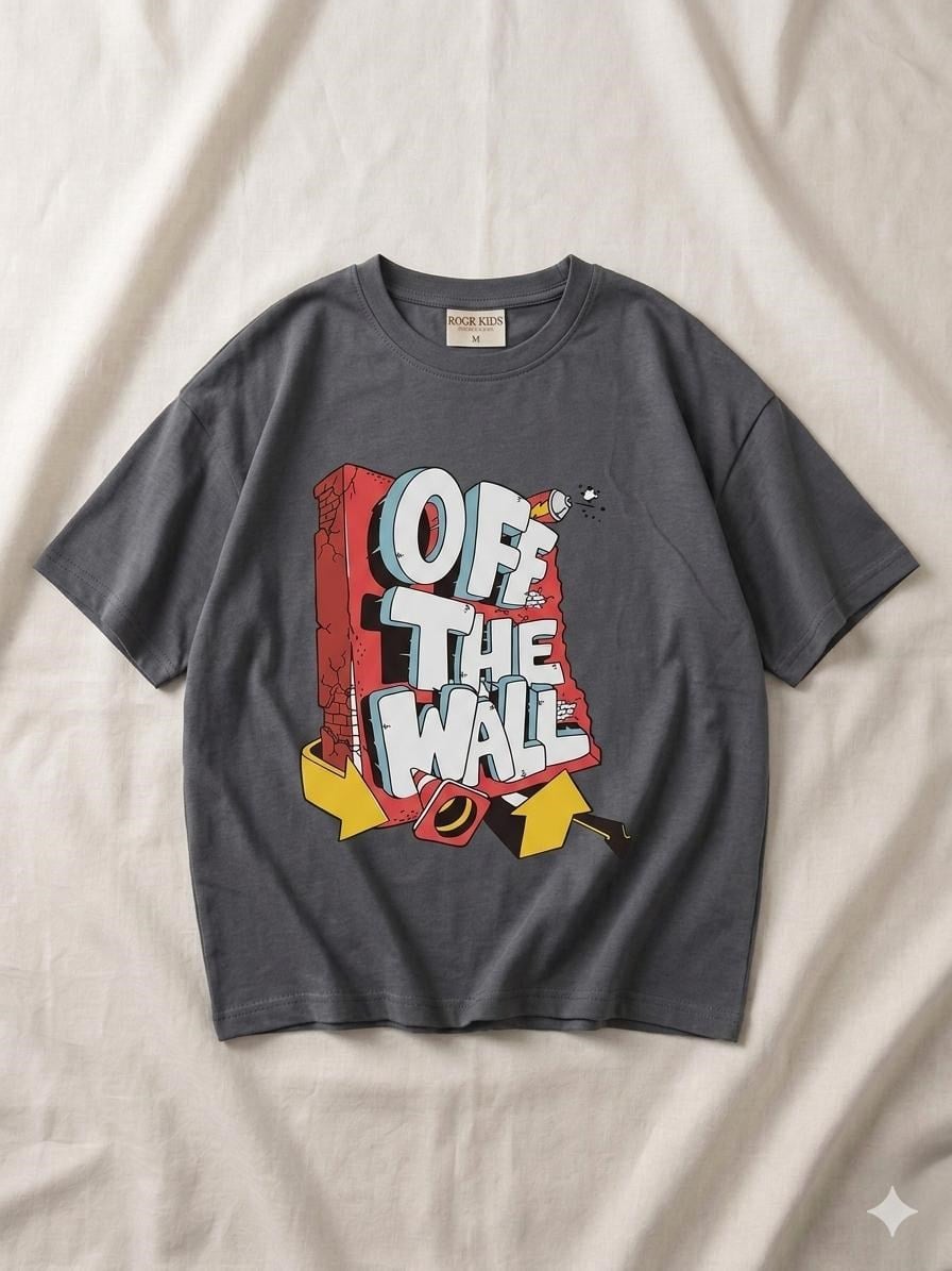 Gri Off The Wall Oversize Tişört