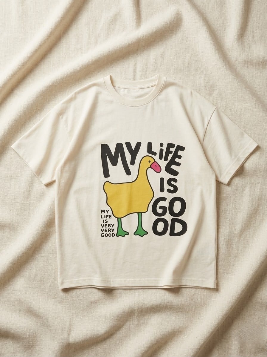 My Life Good Tişört Ekru