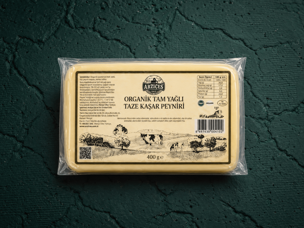 Organik Taze Kaşar Peyniri (400 gr)