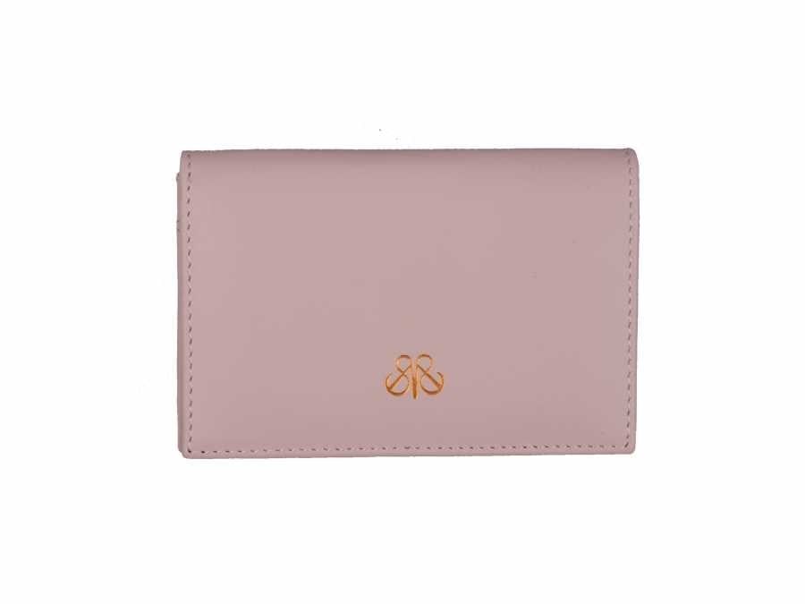 Deri Kapaklı Kartlık Pembe Mat
