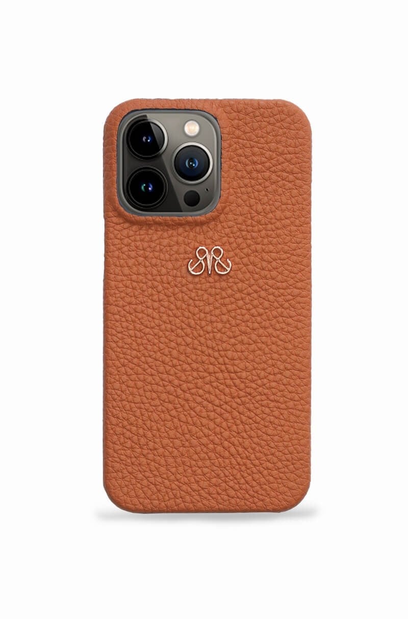 Deri iPhone Kılıf 13 Mini Turuncu Togo
