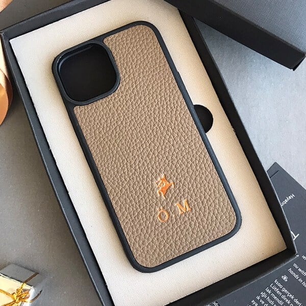 Deri iPhone Kılıf 14 Plus Vizon Togo