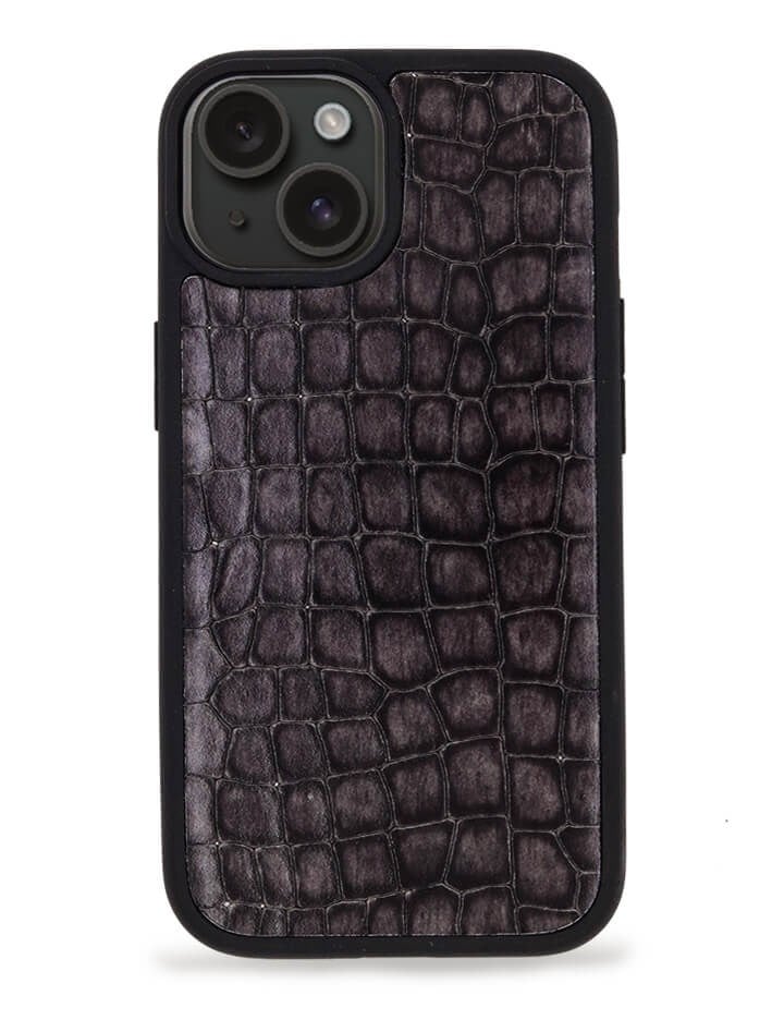 Deri iPhone Kılıf 15 Premium Füme