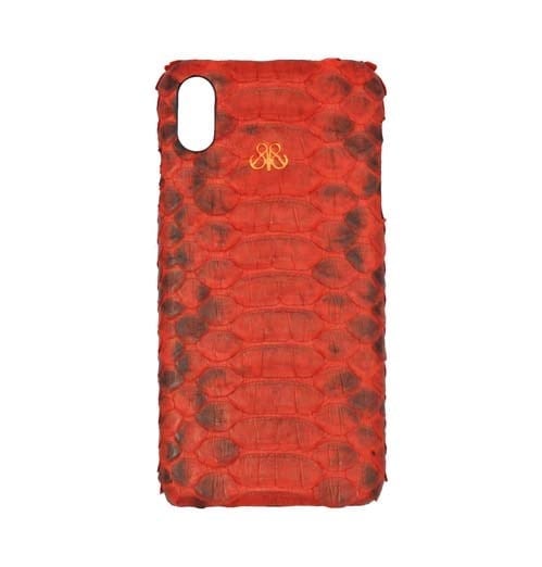 Deri iPhone Kılıf Xs Max Kırmızı Piton