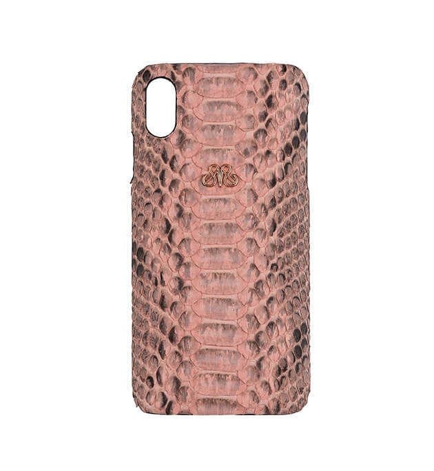 Deri iPhone Kılıf Xs Max Pudra Piton