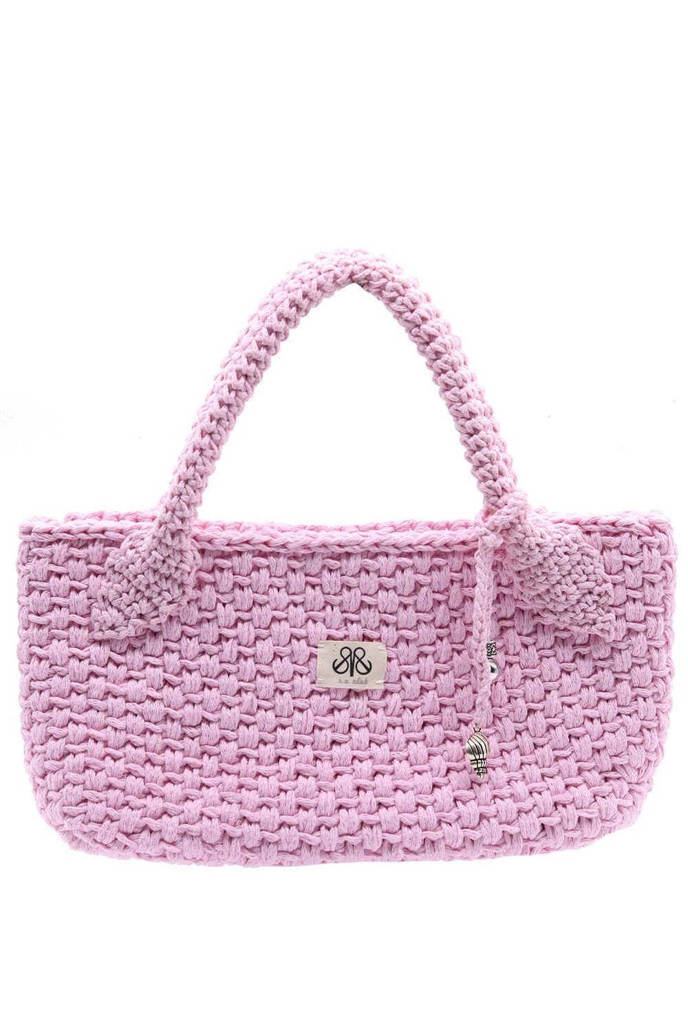 Kroşe örgü pembe çanta Sare