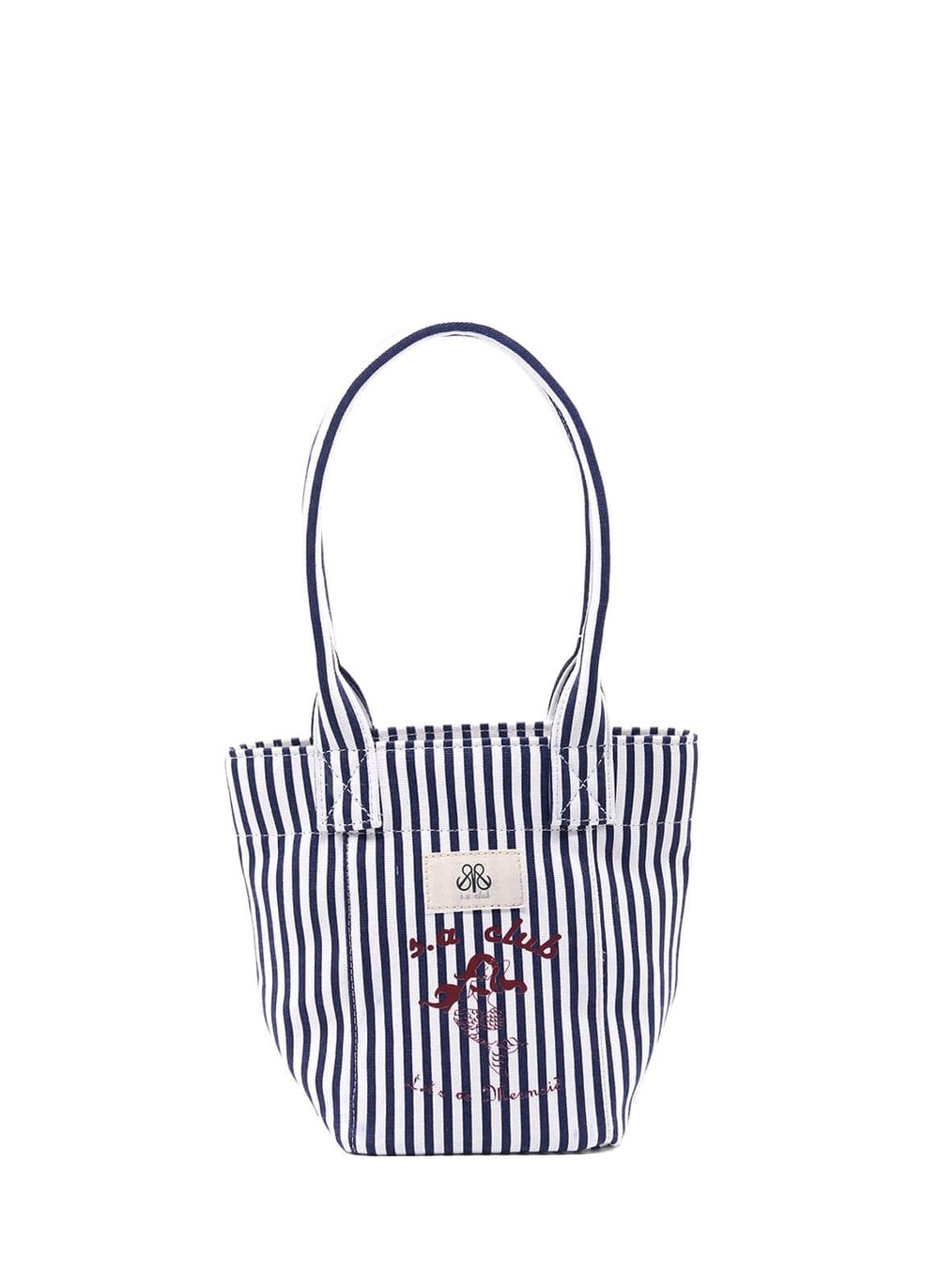 Mini Tote Çanta Çizgili Lacivert Small