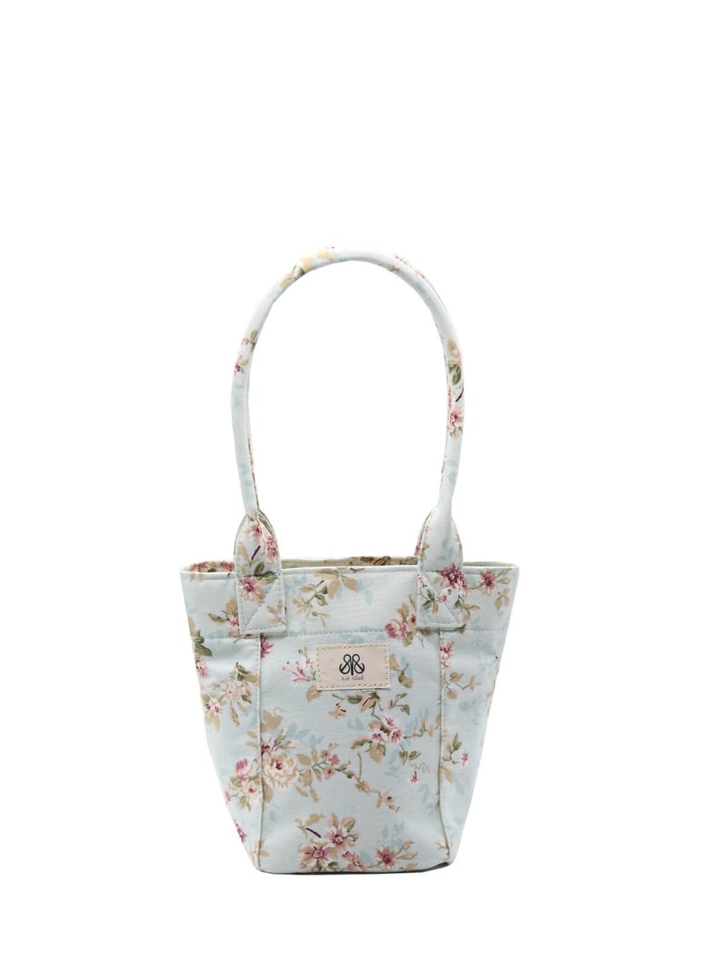 Mini Tote Çanta Mavi Çiçekli Small