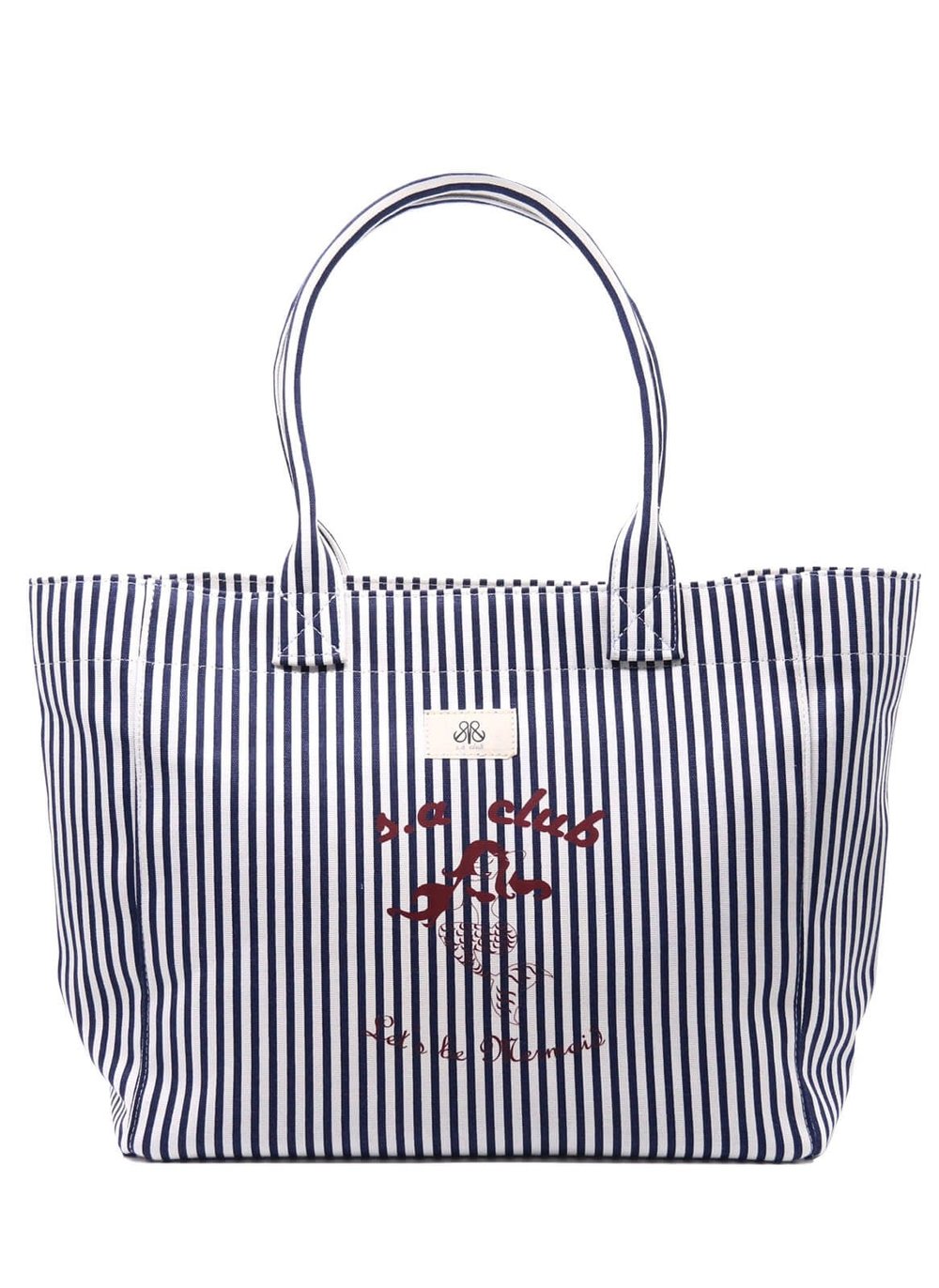 Tote Çanta Çizgili Lacivert Large