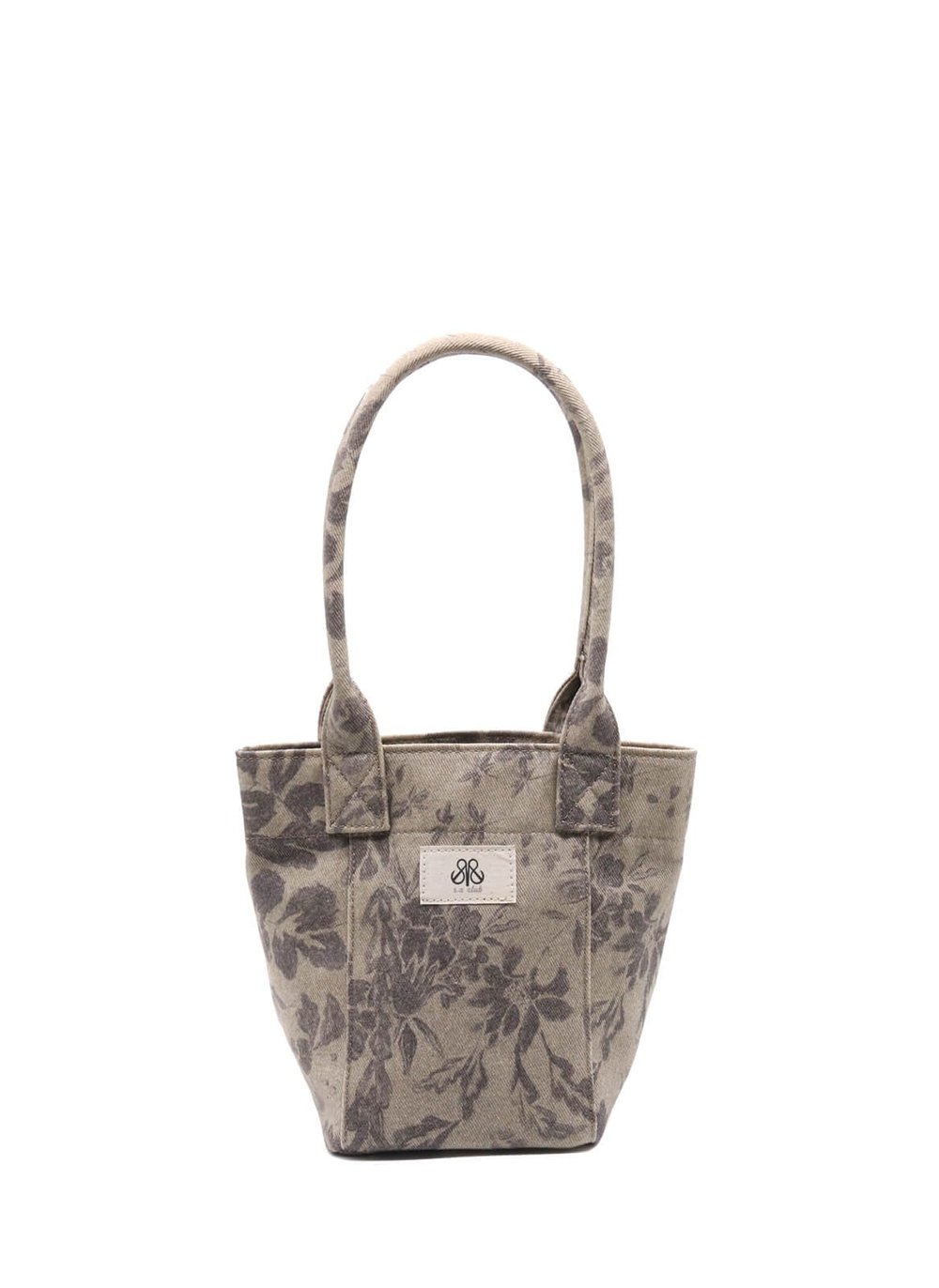 Tote Çanta Gri Çiçekli Small