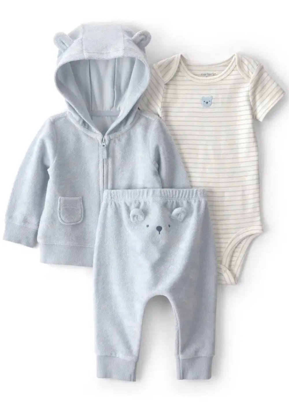 Erkek Bebek 3Lü Hırkalı Set Yenidoğan-Mavi