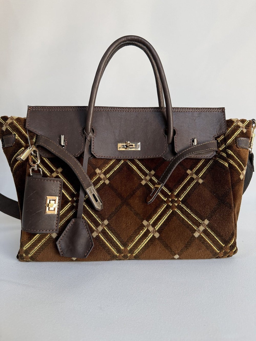 Desaryou Çanta Kilim ve Kahverengi Deri 