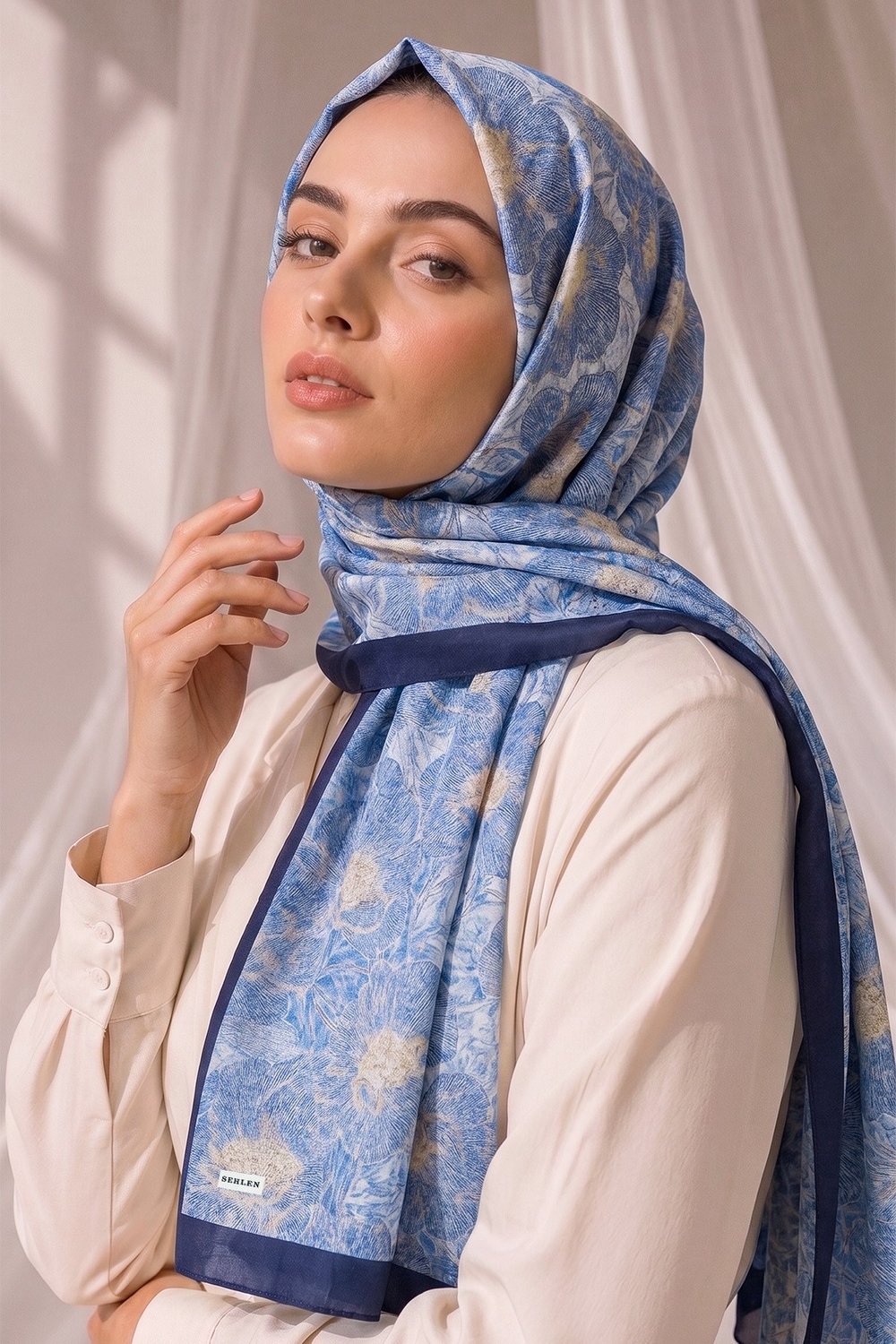 Aura Botanik Dantel Desenli Şal - Laci Sarı