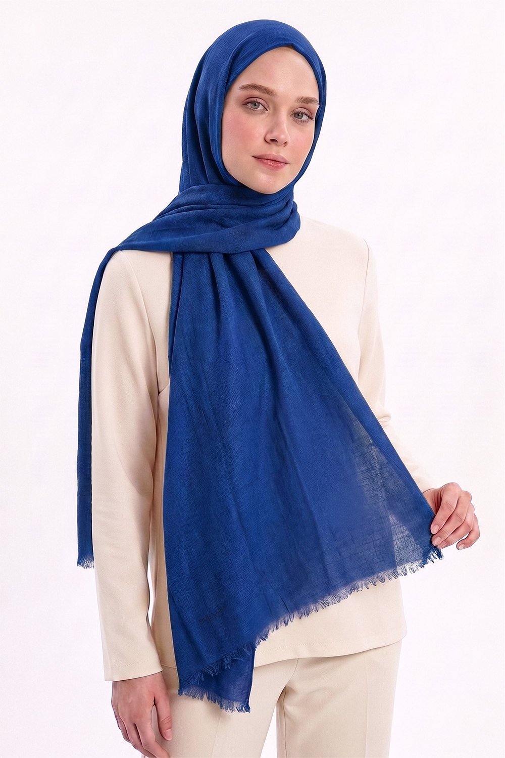 Pamuklu Comfort Şal - Saks
