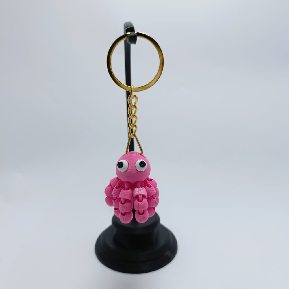 Ahtapot Pembe - Eklemli Anahtarlık